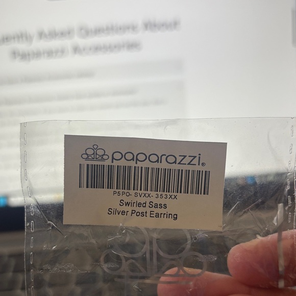 Paparazzi Bold Silver Earrings - Picture 2 of 2